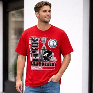 Waves Calgary Stampeders 102nd Grey Cup Champions T Shirt XL Red